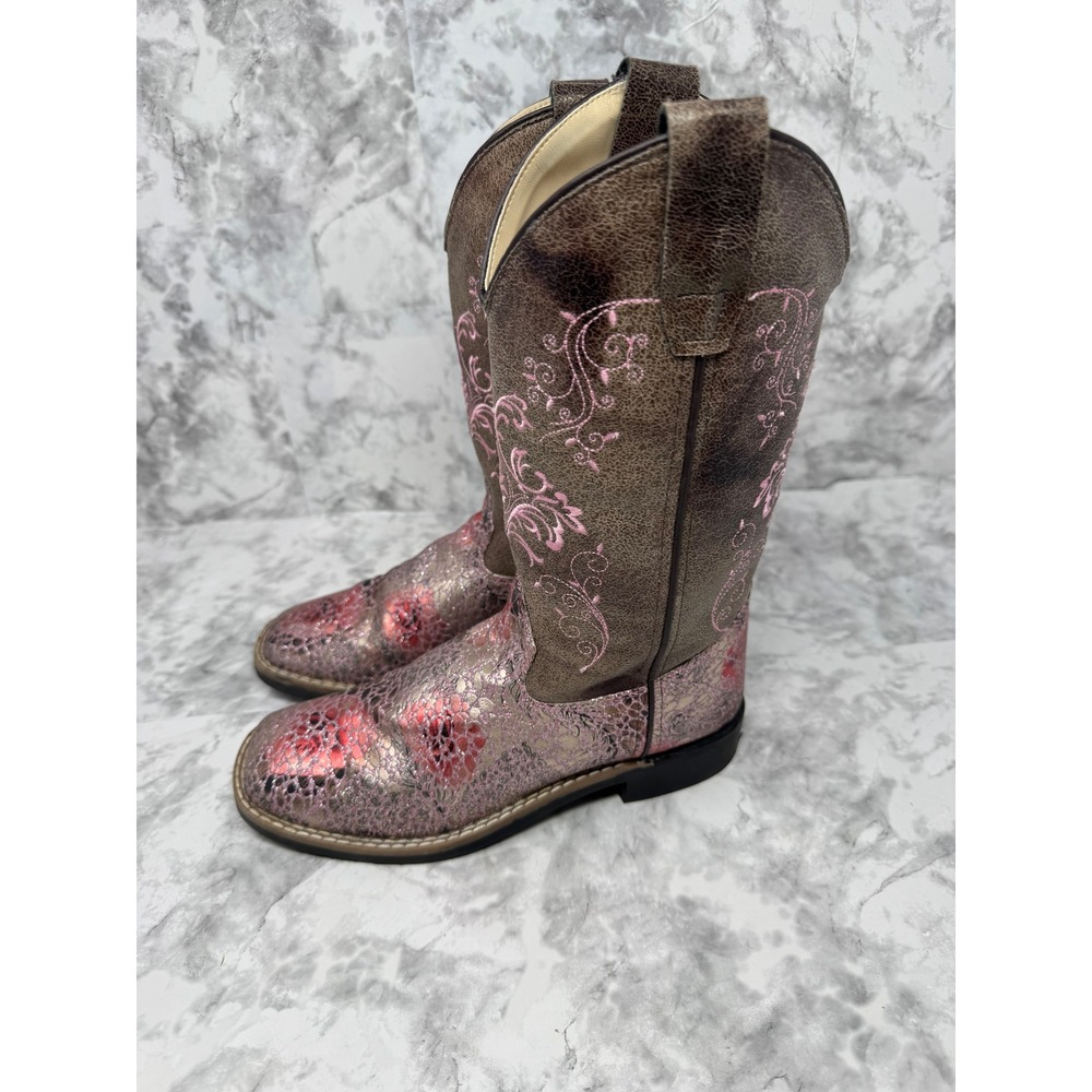 Old West Boho Metallic Pink Floral Snakeskin Western Boot 6.5/5 youth
Festival - Picture 9 of 10